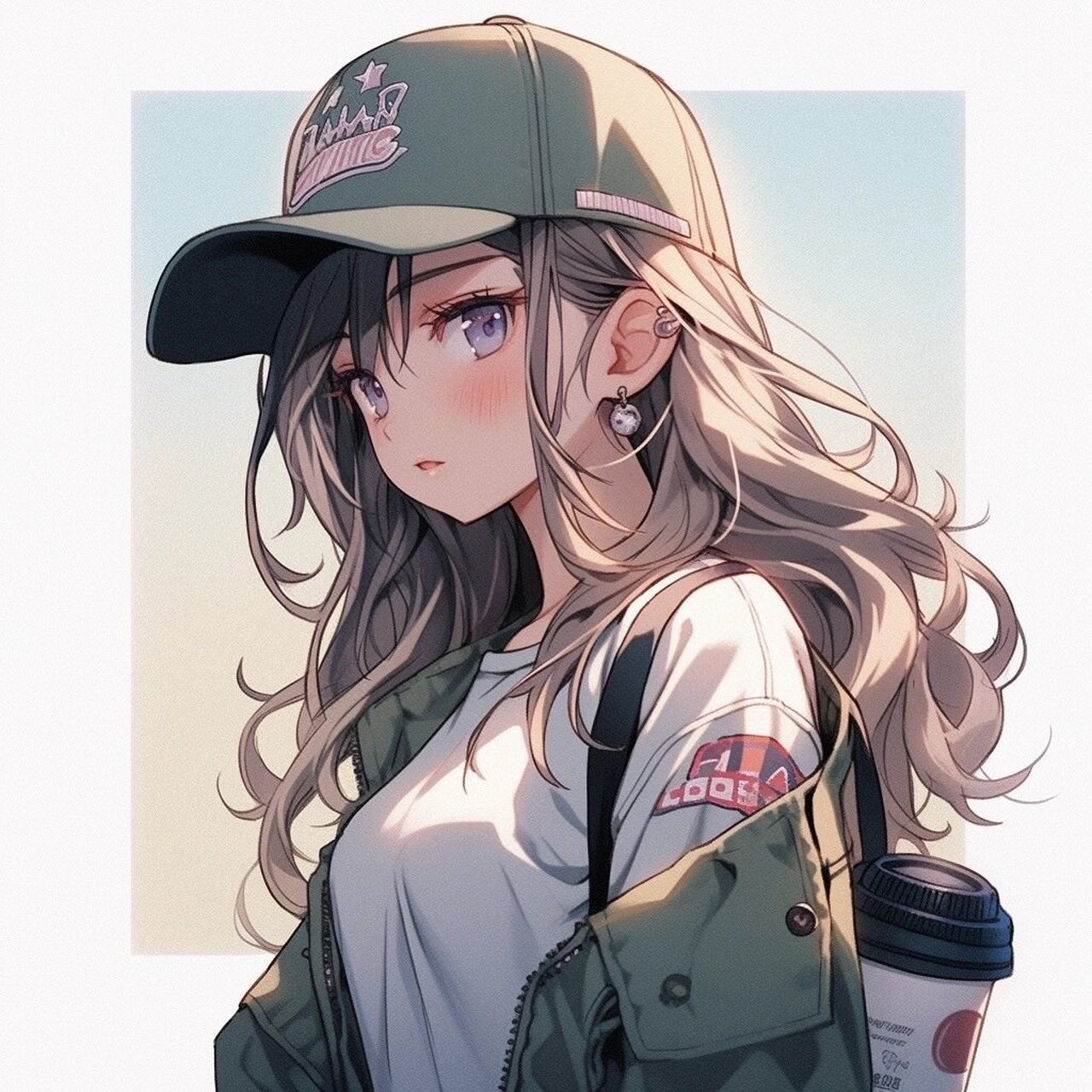 棒球女孩来喽/又甜又酷的女生头像 带鸭舌帽的酷女孩