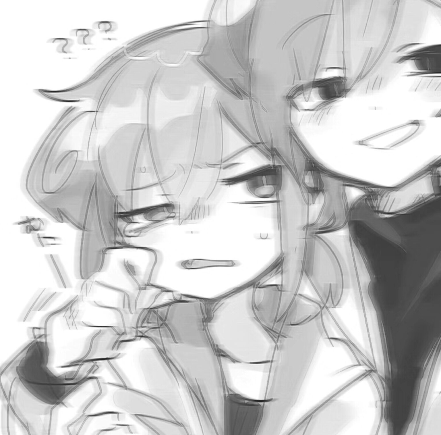 动漫情侣头像黑白