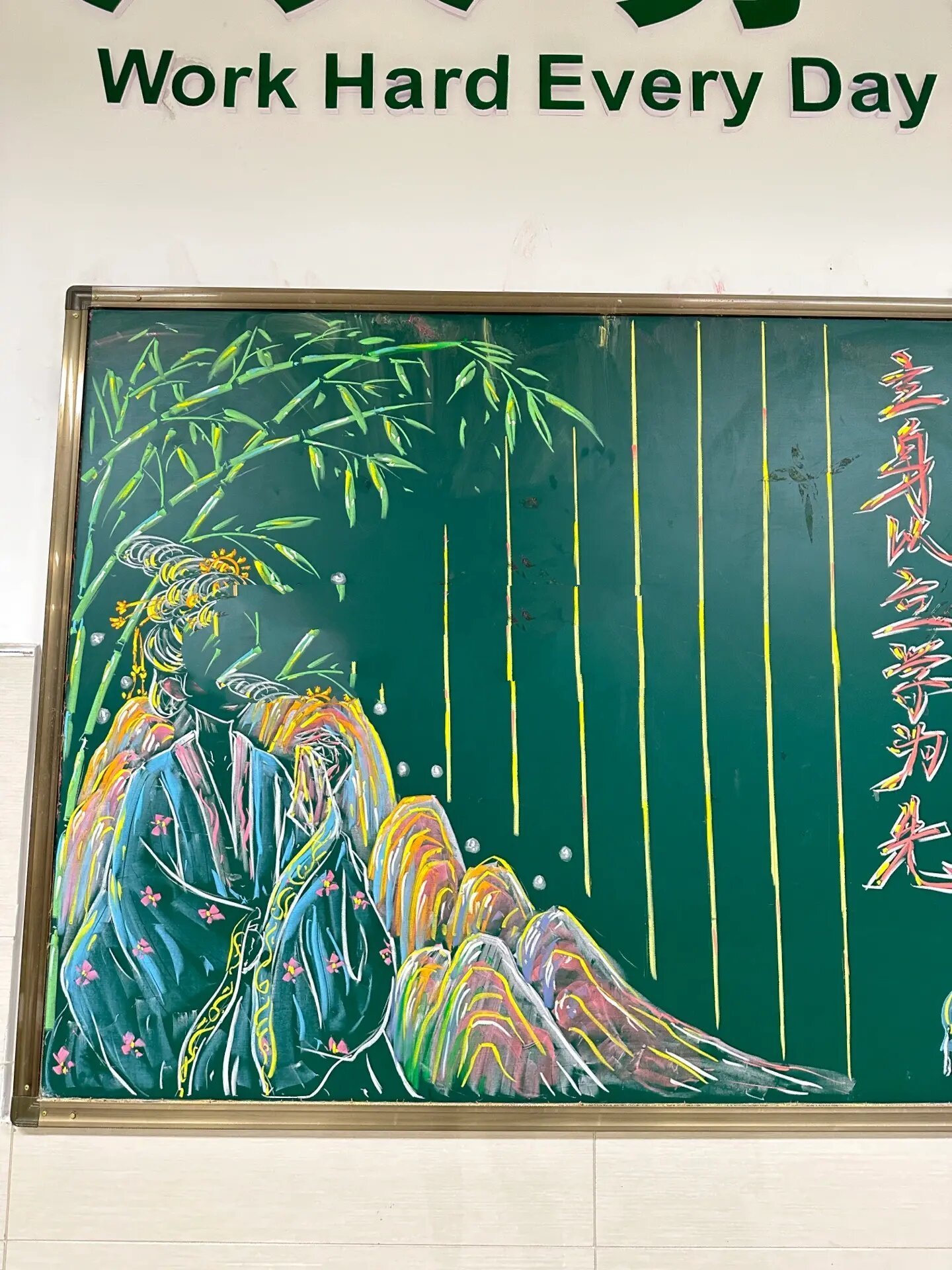 粉笔画(读书节黑板报