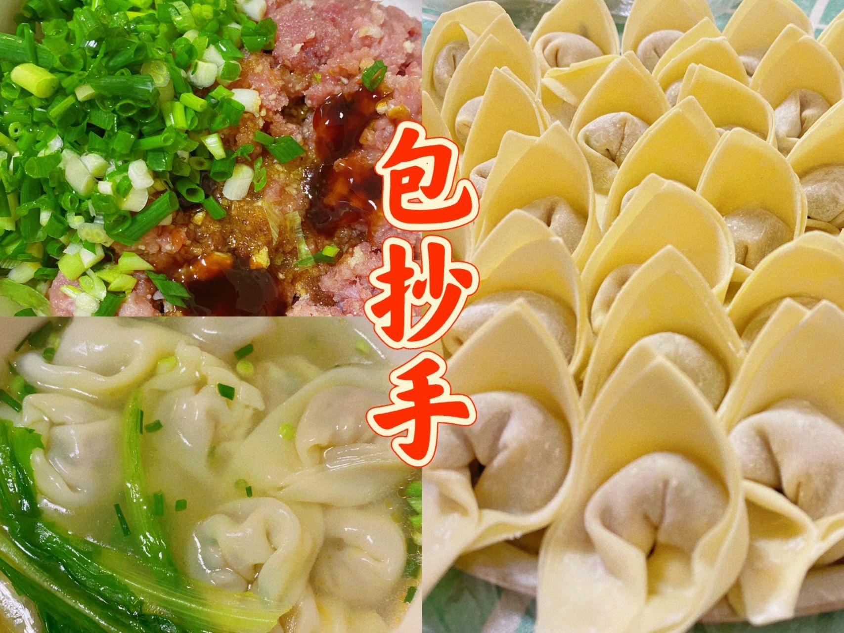 996993两步学会包抄手 简单又美味 0909包面 有手就会的包