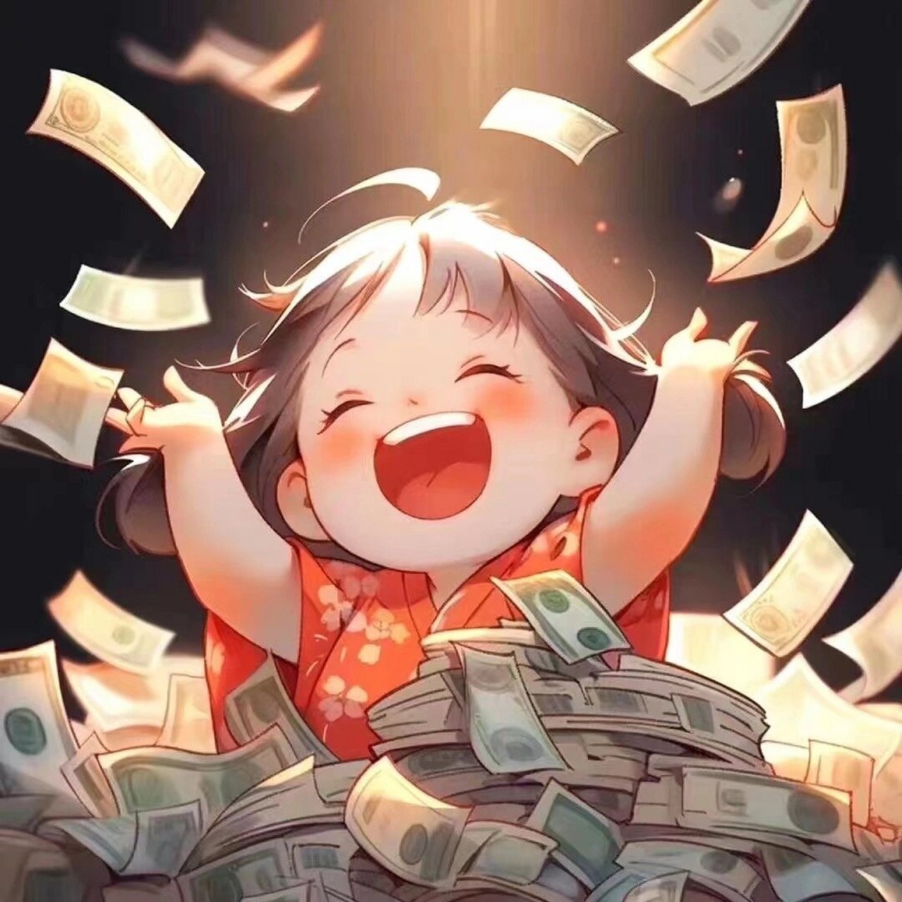 超萌可爱【暴富头像】 【暴富头像】 "一日未脱贫  搞钱不能停"