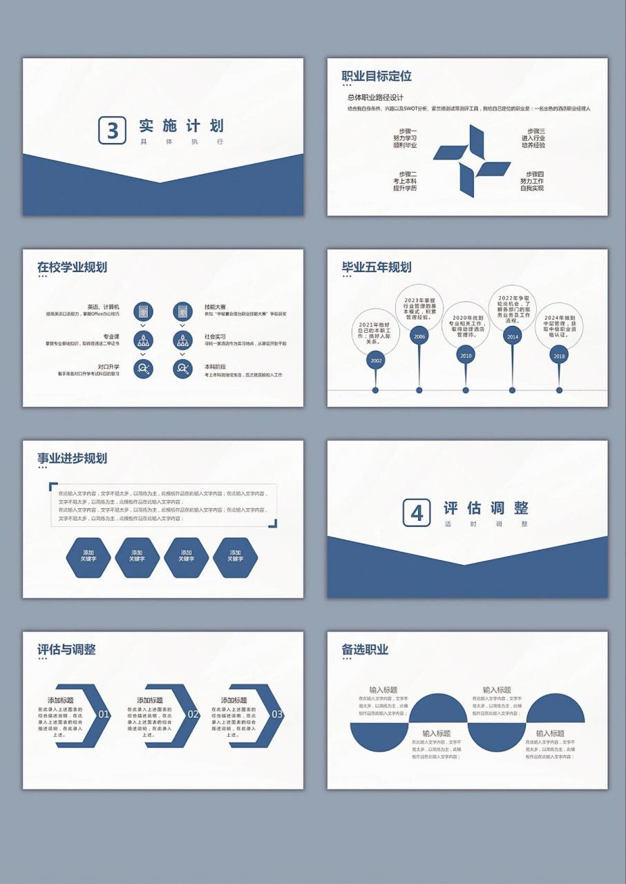 职业目标ppt模板内容图片