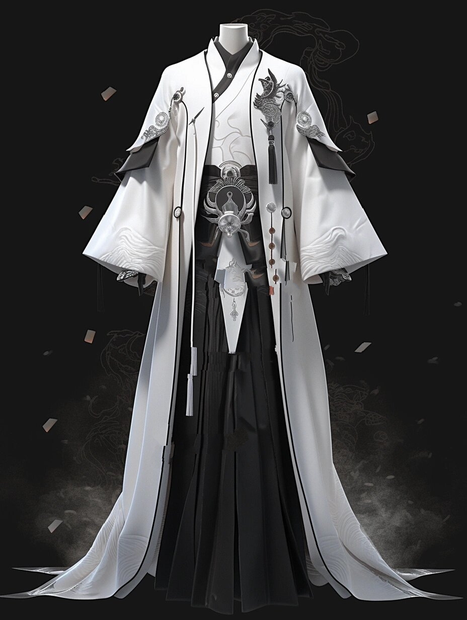 黑白色系--男士汉服 服章之美为之华,礼仪之大谓之夏,此为"华夏"也.