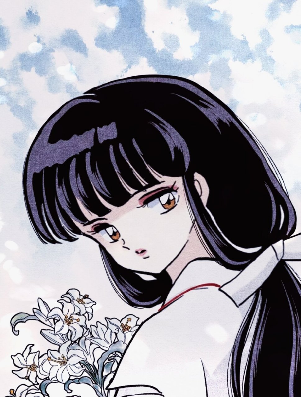 犬夜叉桔梗·漫画桔梗壁纸 上色图:寒时烟柳【图二是太太自己画的哦】