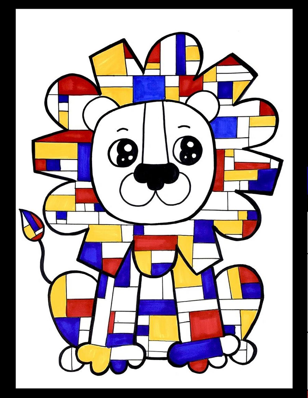 儿童画教程|蒙德里安的格子画 教学重难点 1.