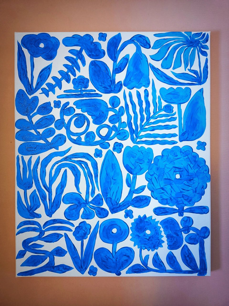 蓝色绘画作品 尺寸:40×50cm 材料:丙烯,油画布 随缘可出