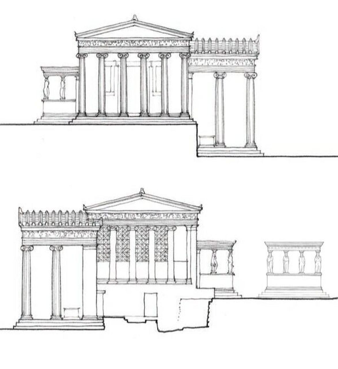 希腊雅典卫城北侧的一座古希腊神庙 伊瑞克提翁神庙