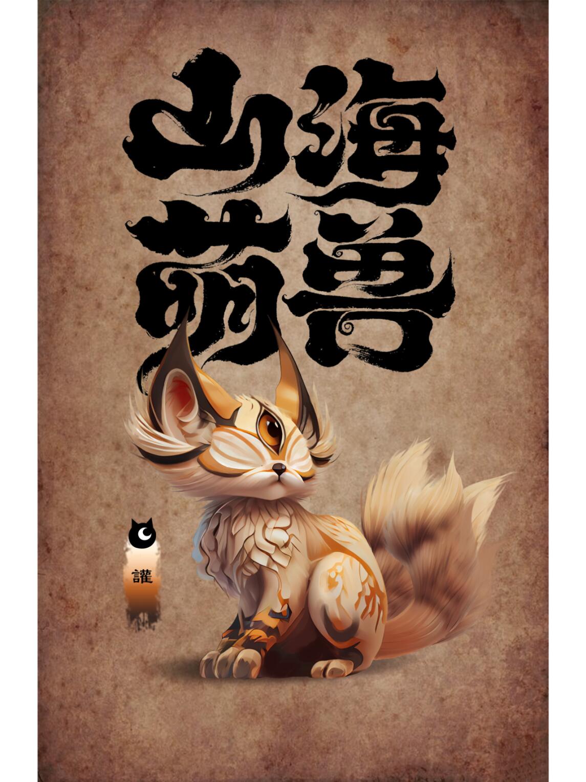 《山海经》记载:"其状如狸,一目而三尾,其音如夺百声,是可以御凶,服