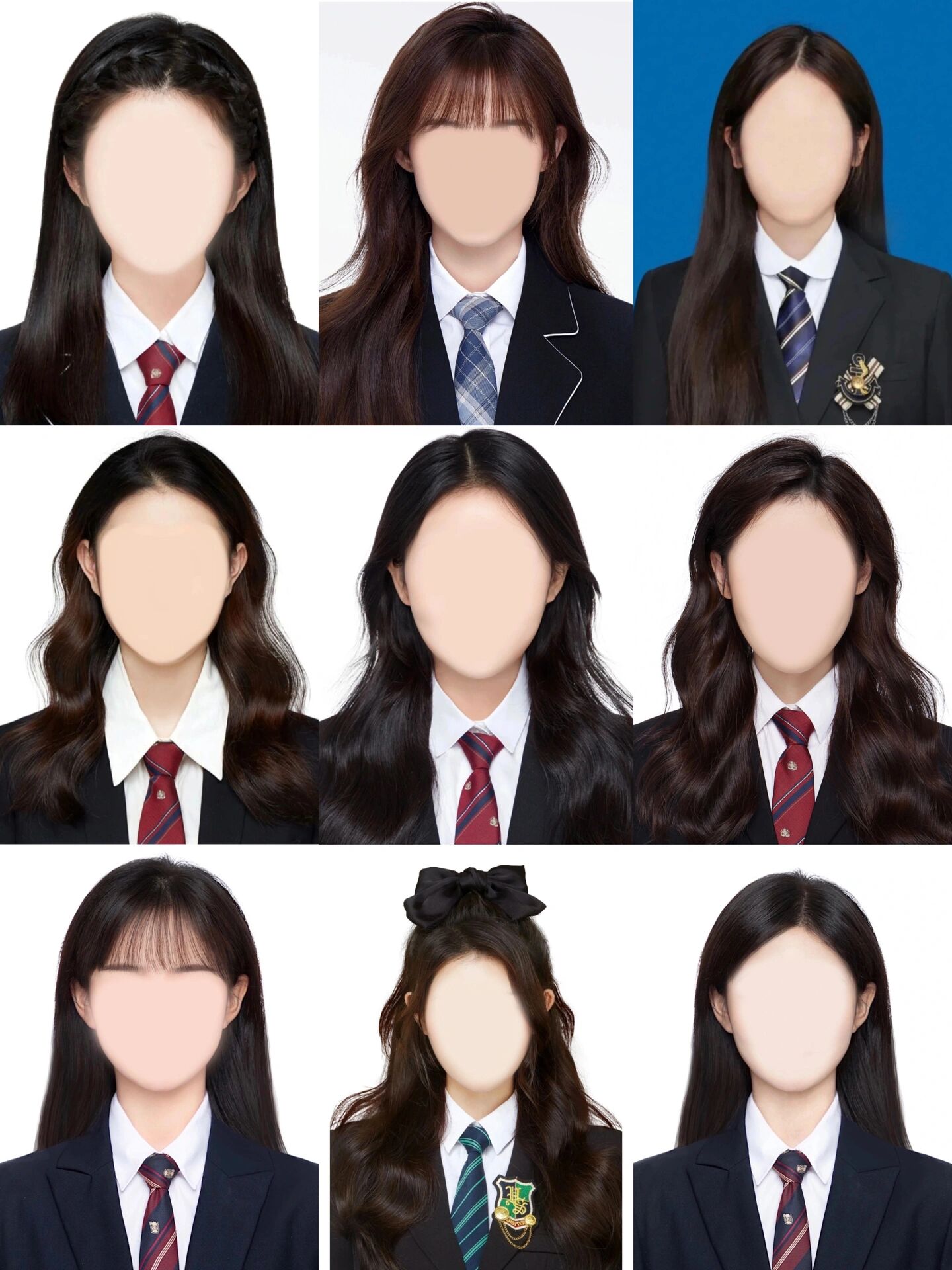 黑色衣服女生证件照模版🉑️自取🉑️帮修