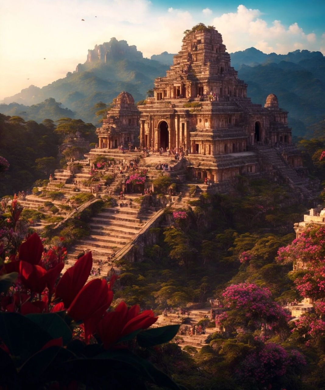 玛雅古文明-城市宫殿复原图 超震撼!