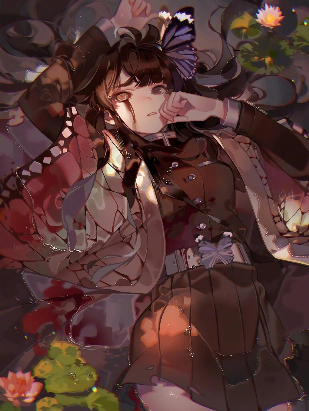 292期鬼灭之刃人物插画虫柱