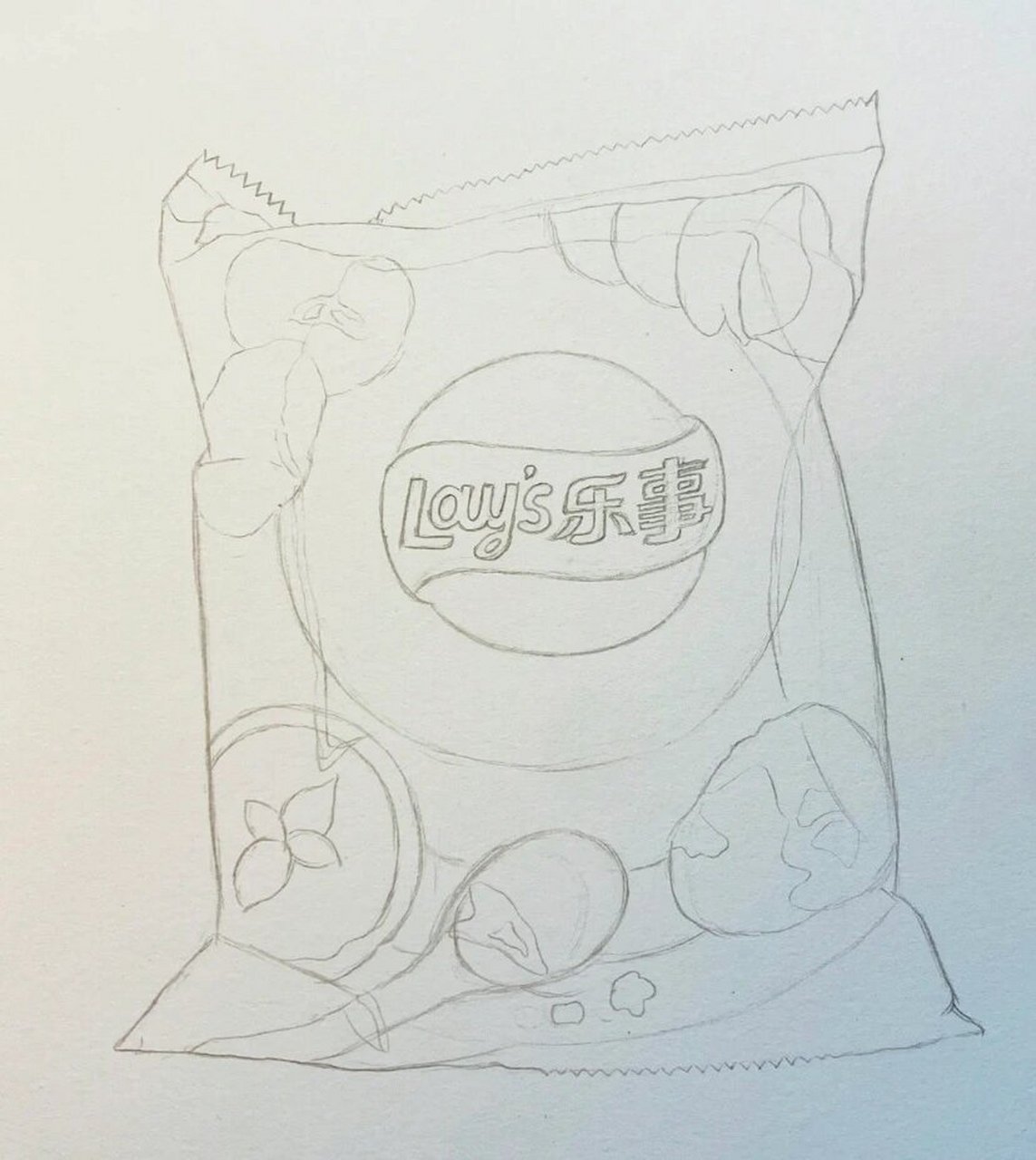 来包乐事薯片吧!彩铅手绘哦