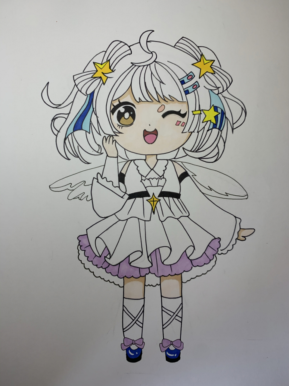 q版小人儿,还没涂完颜色