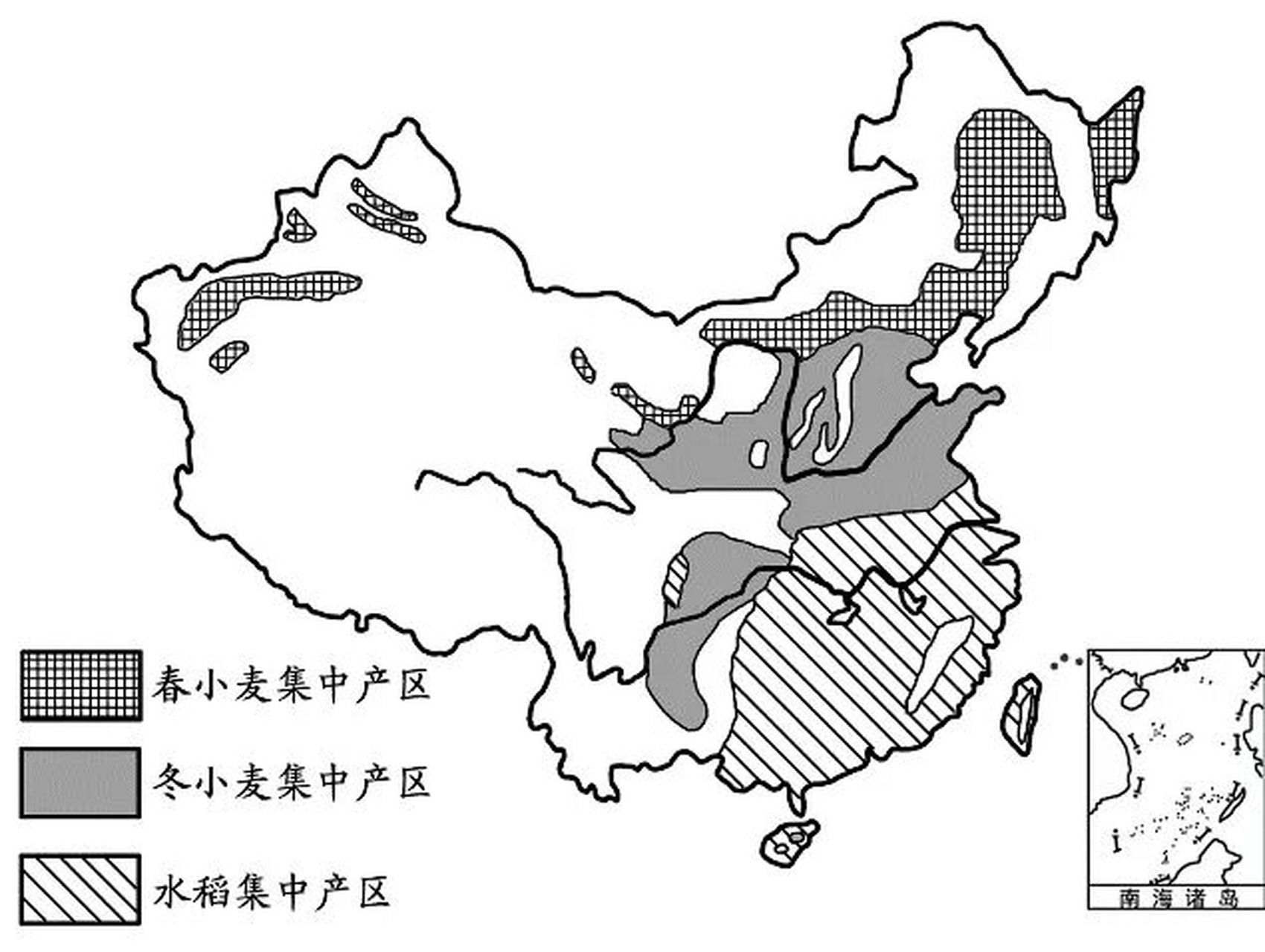 初二中国农作物分布图图片