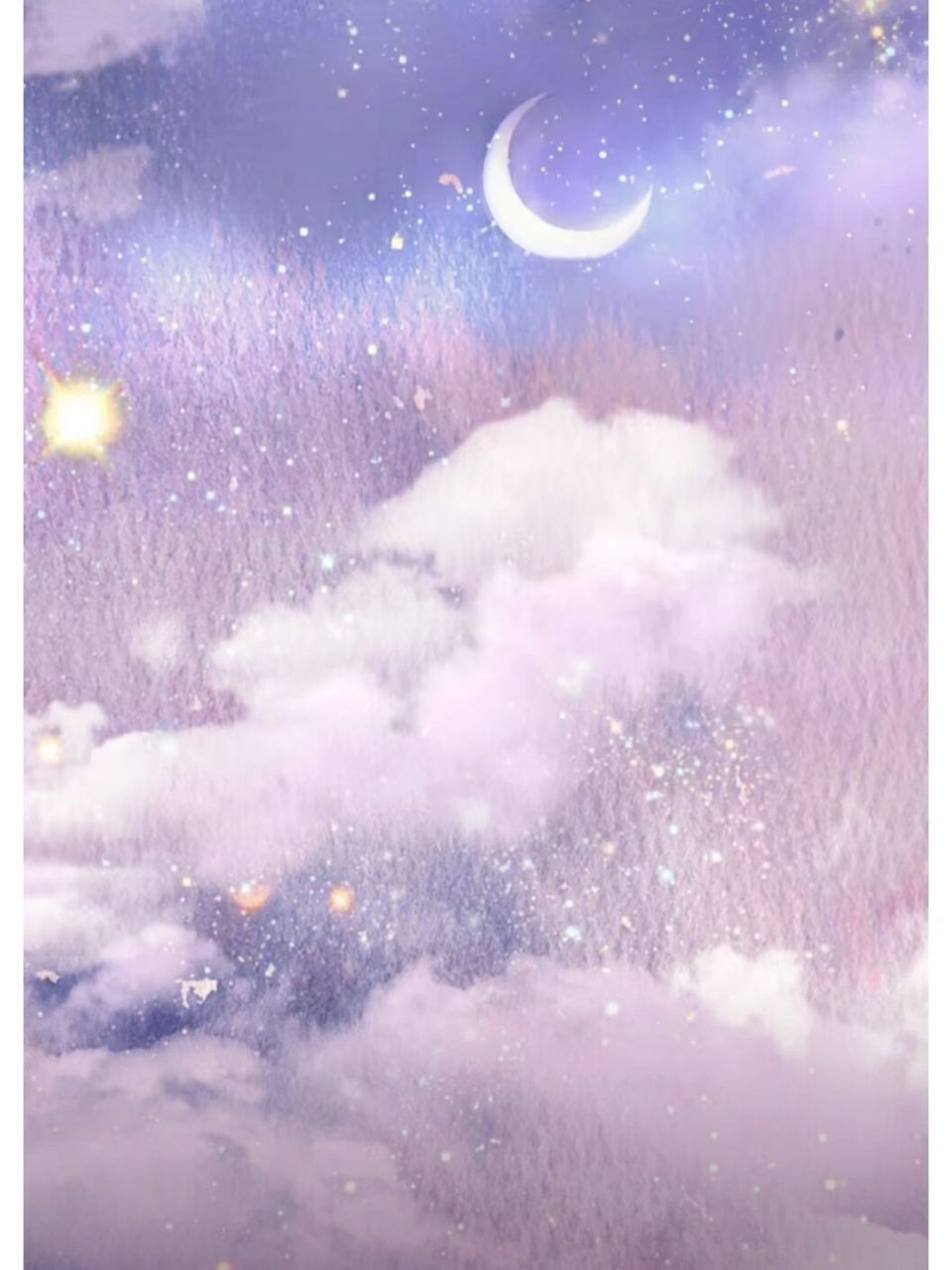 星空图片,可做壁纸哦! 夜空中,星星月亮闪烁着璀璨的光芒,光彩夺目!