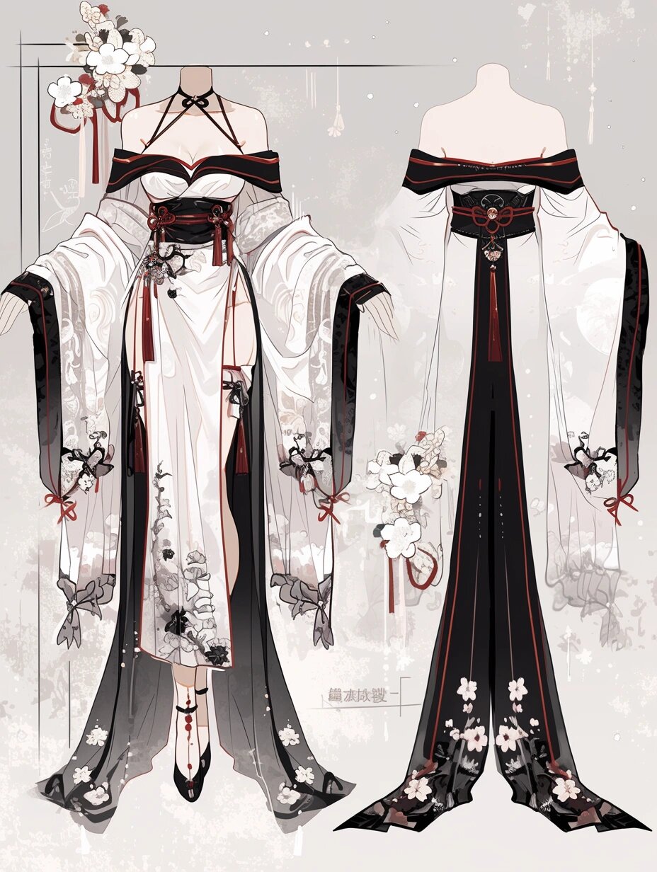 服装设计素材 | 古风仙女裙