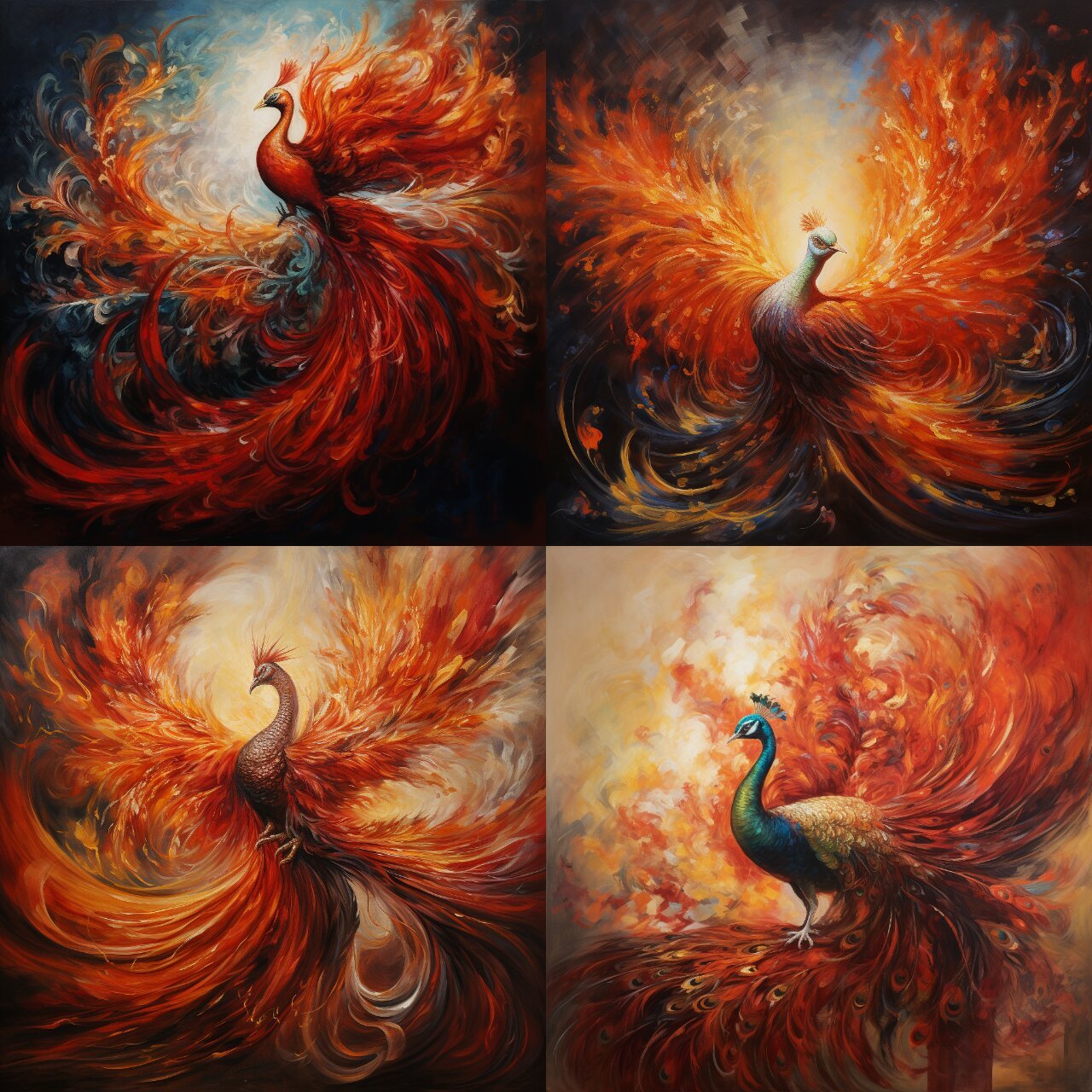 神兽·朱雀 再一次画朱雀依旧这么美丽.