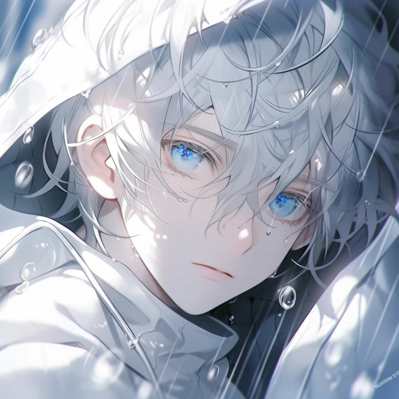 白色系 | 动漫男生头像壁纸插画素材