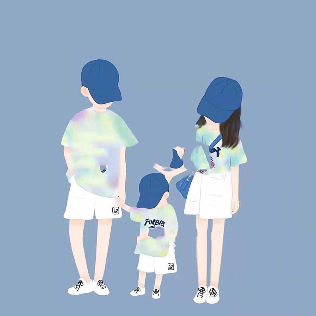 一家三口 儿子 亲子头像背景