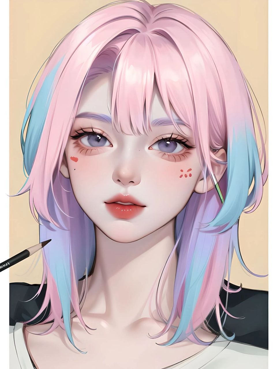 vlog 6493丨彩色手绘 第一期 彩色头发好好看!