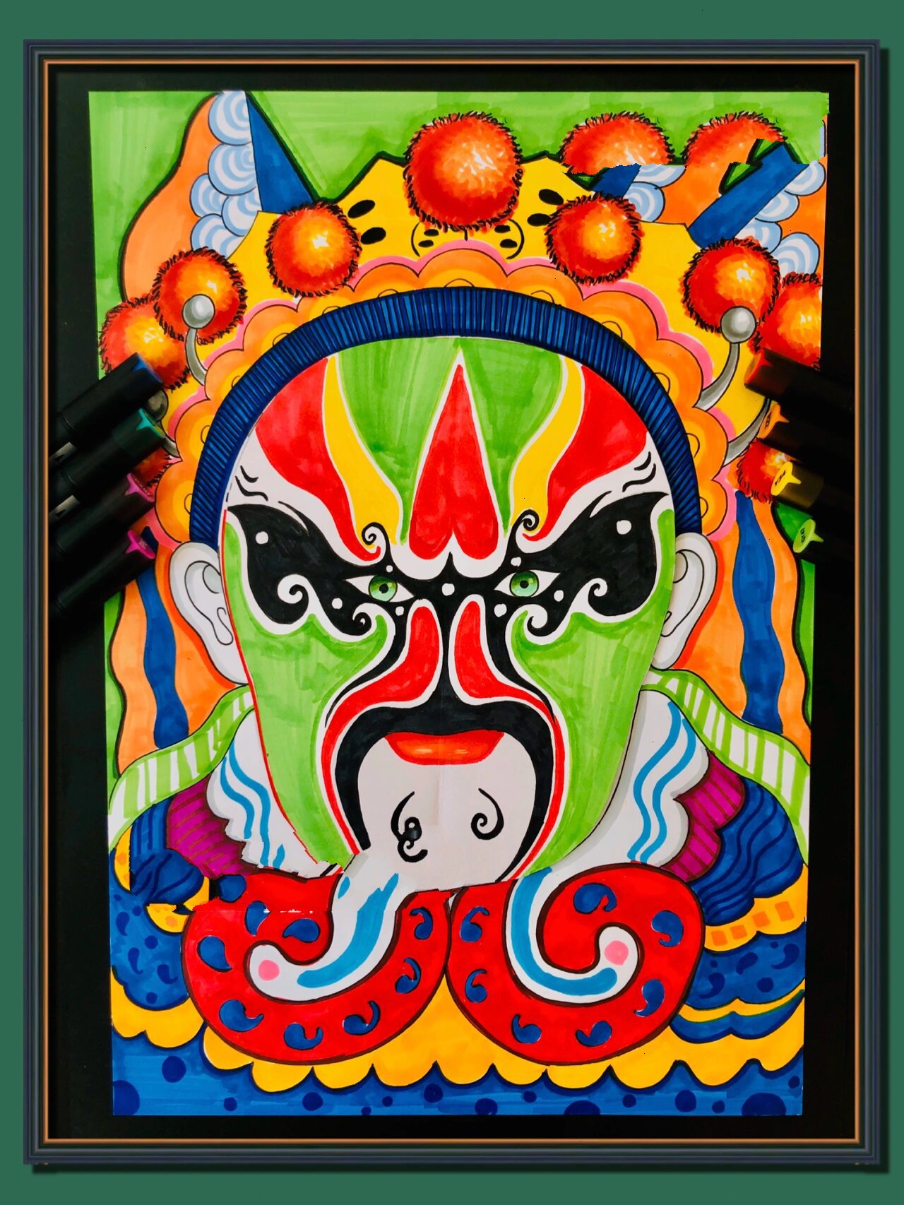 川剧变脸|脸谱|马克笔