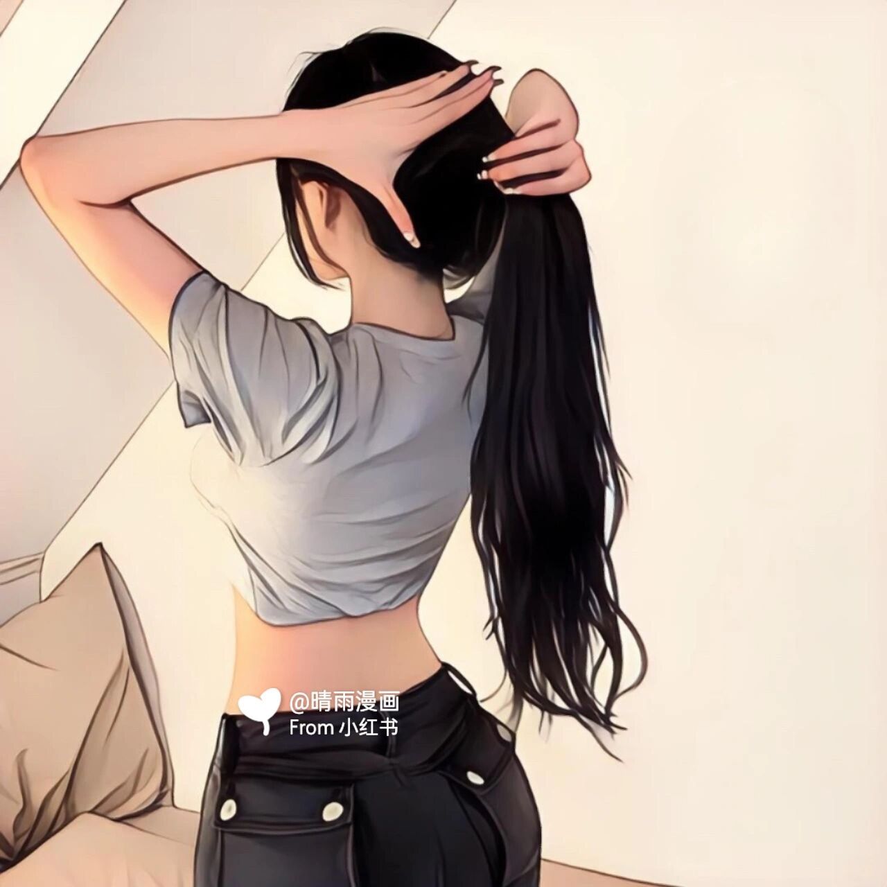 漫画头像|扎高马尾的女孩太酷了