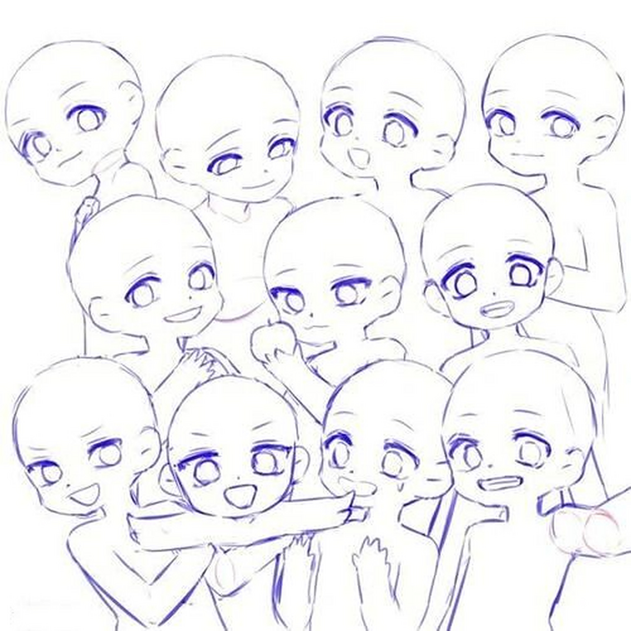 人物模板多人q版