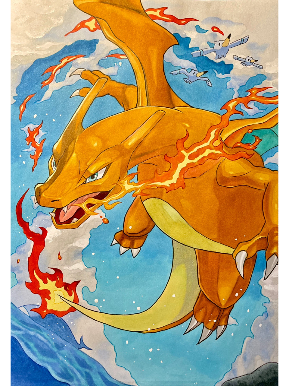 马克笔手绘 -喷火龙