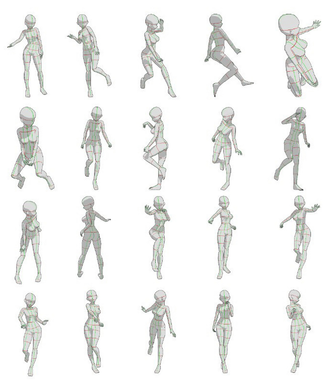 【素材】100 的少女姿势参考 人体画不好? 画不出各种优美的人体动态?