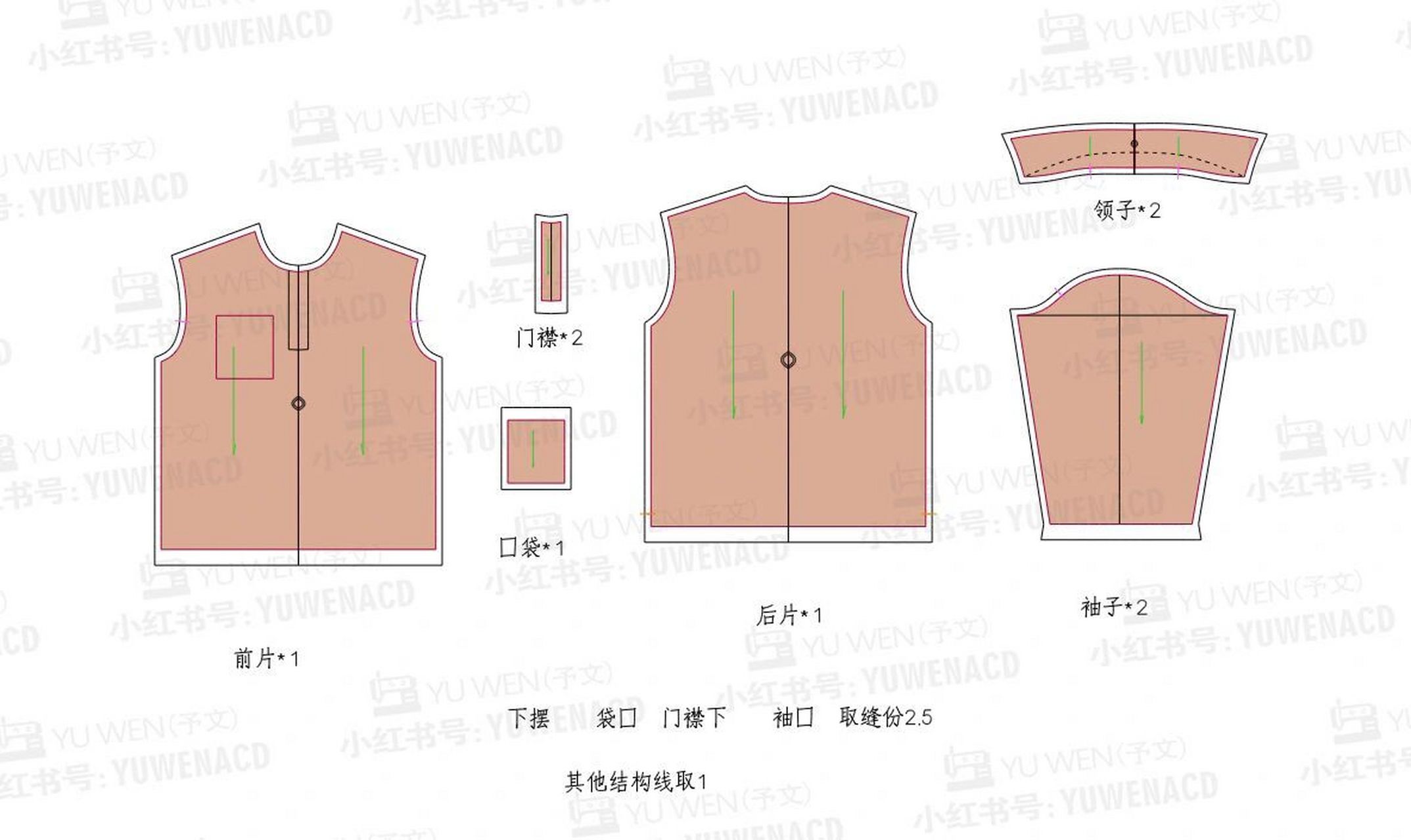 图纸分享】儿童落肩长袖polo衫裁剪图 所有款式都有1:1的a4打印版纸样