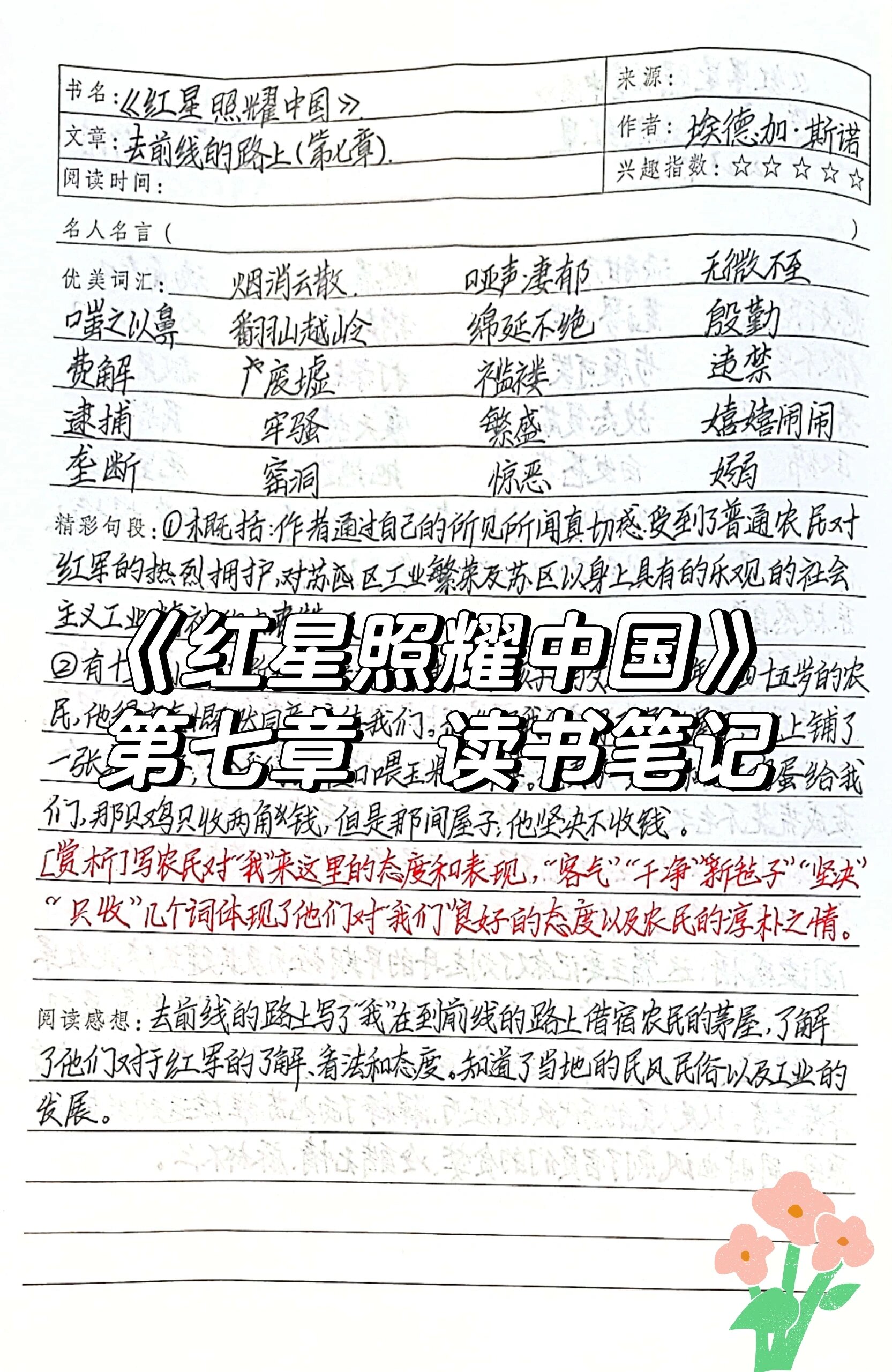 《红星照耀中国》第七章读书笔记