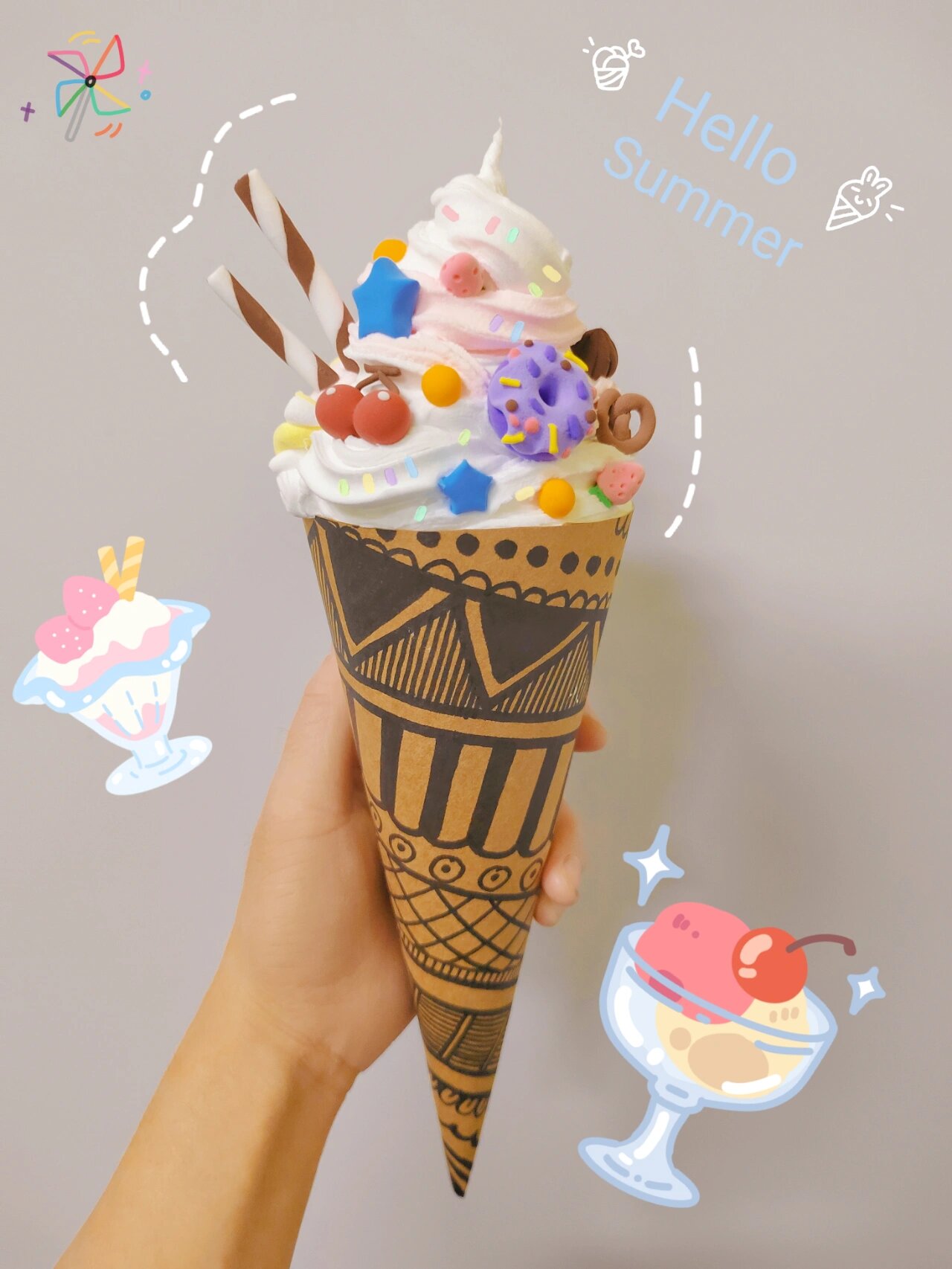 超简单的粘土冰淇淋