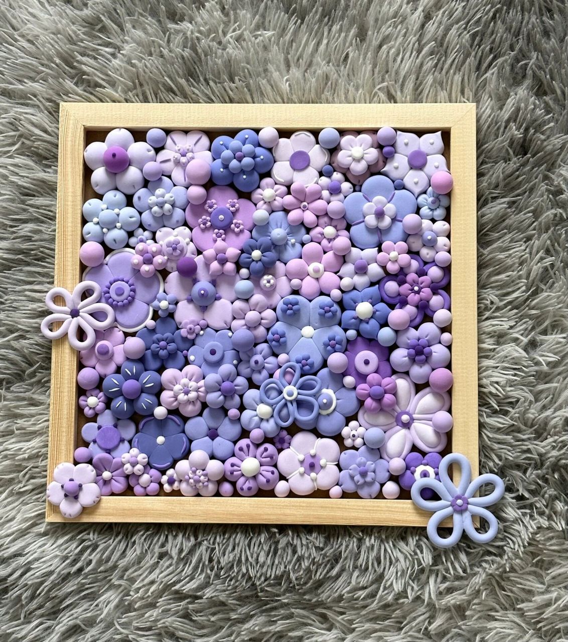 粘土|紫色浪漫花花(样式必备) 不知道做什么款式点进来就对啦 把相框