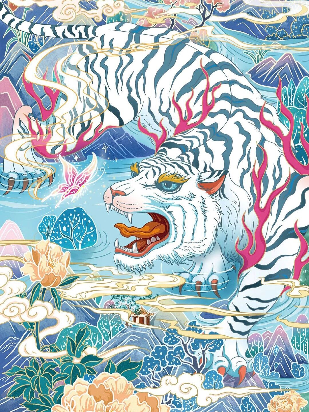 中国风国潮元素插画|视觉传达考研手绘素材 中国风元素是这几年常出现