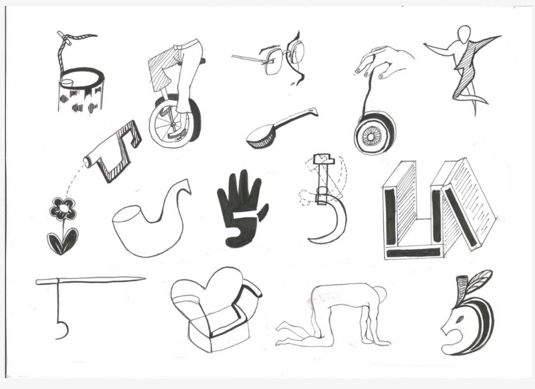 图形创意 | 走 游 飞  数字 5 的联想 永远年轻 永远ddl前一天做作业