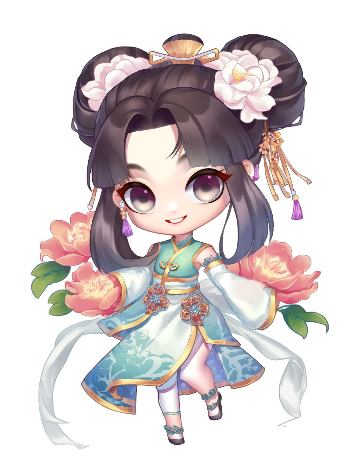 q版二次元牡丹花仙子