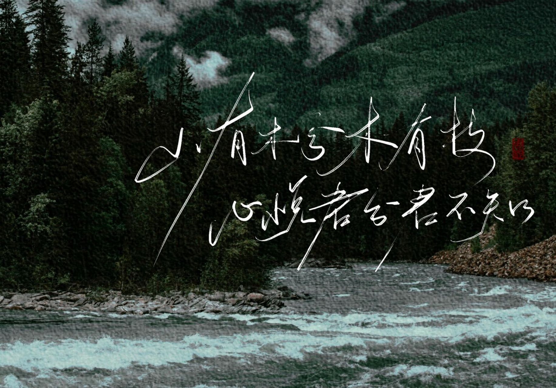 手写壁纸112|"山有木兮木有枝" #手写#  #手写壁纸# #古风壁纸# #每日