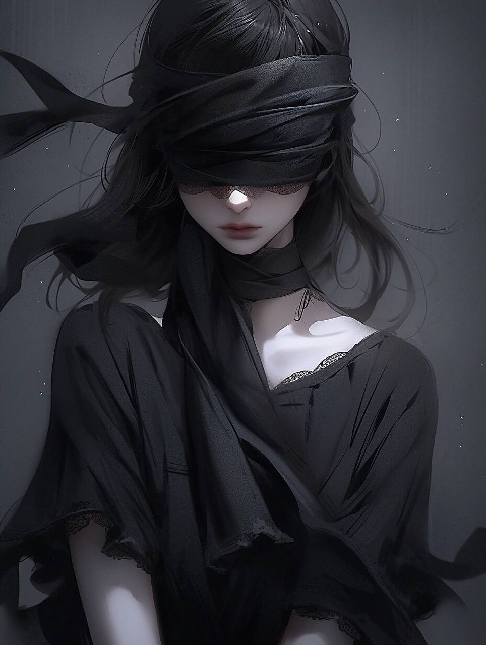 蒙眼女生头像-泰裤啦