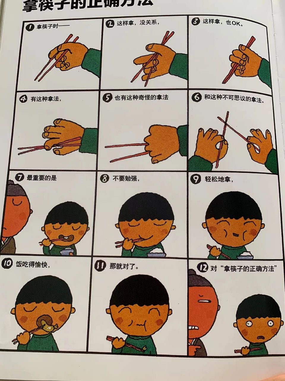 筷子正确使用手法图图片