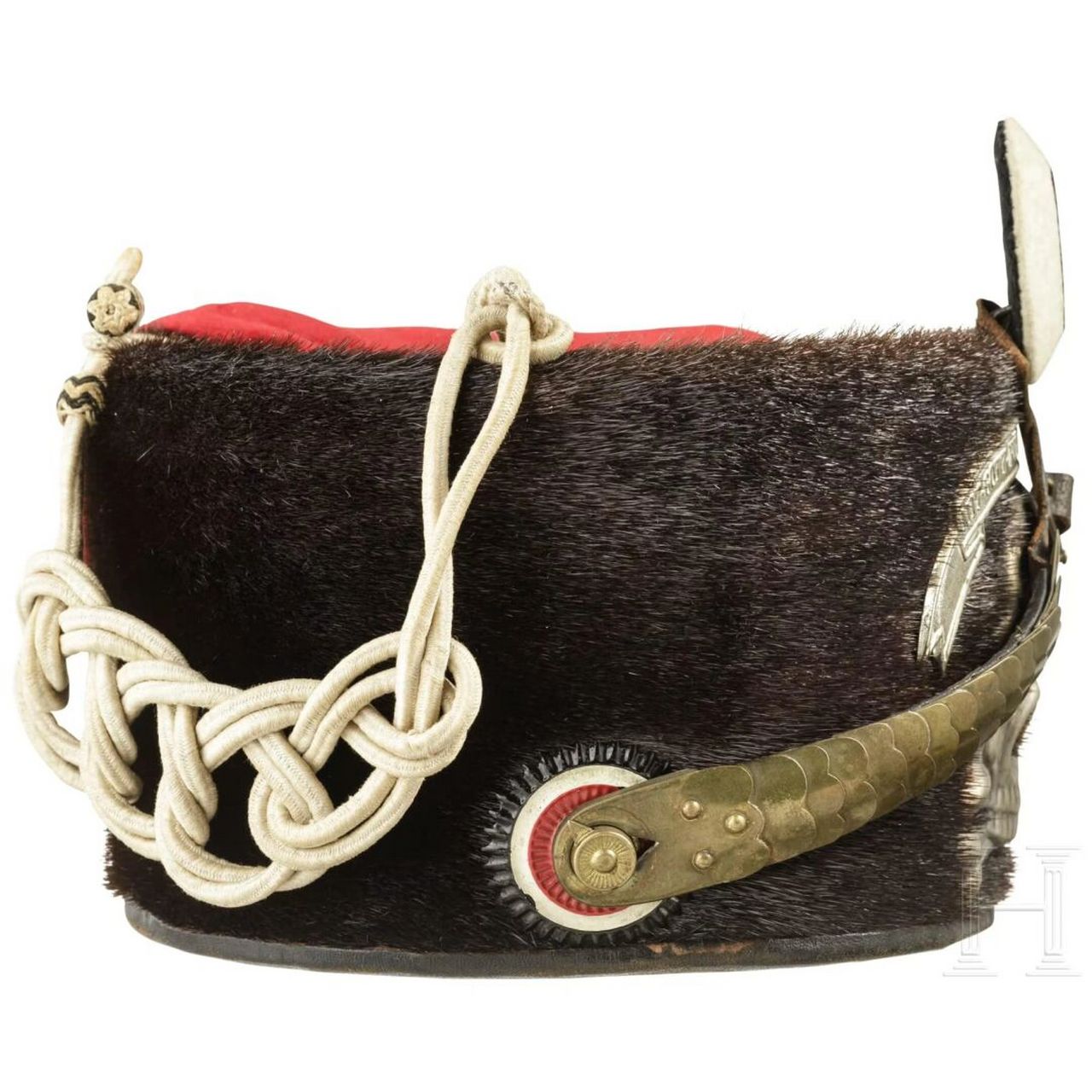 军事收藏:德国近卫骠骑兵团士兵帽 德意志帝国骠骑兵第一卫队团士兵帽