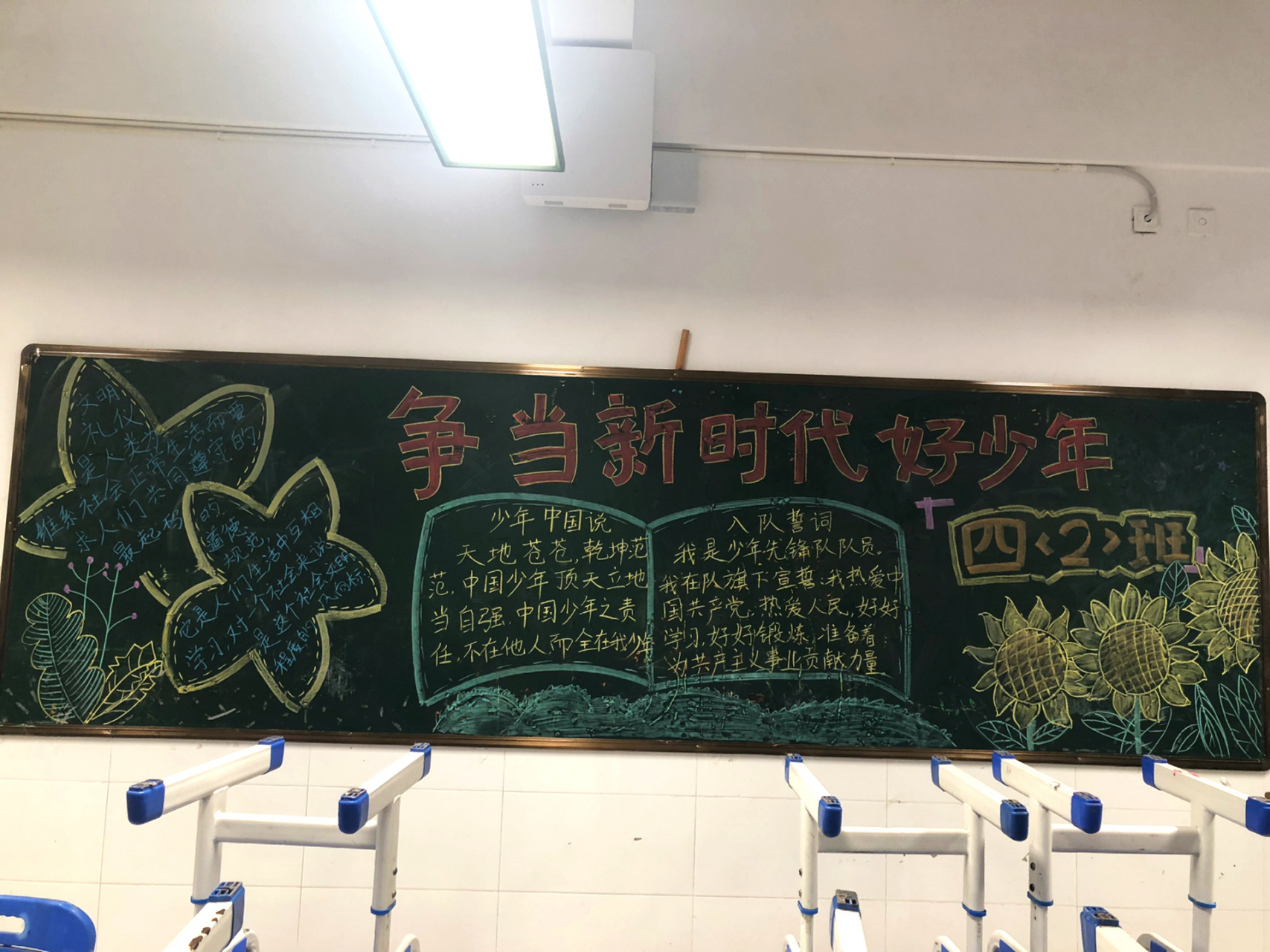 "争当新时代好少年"黑板报