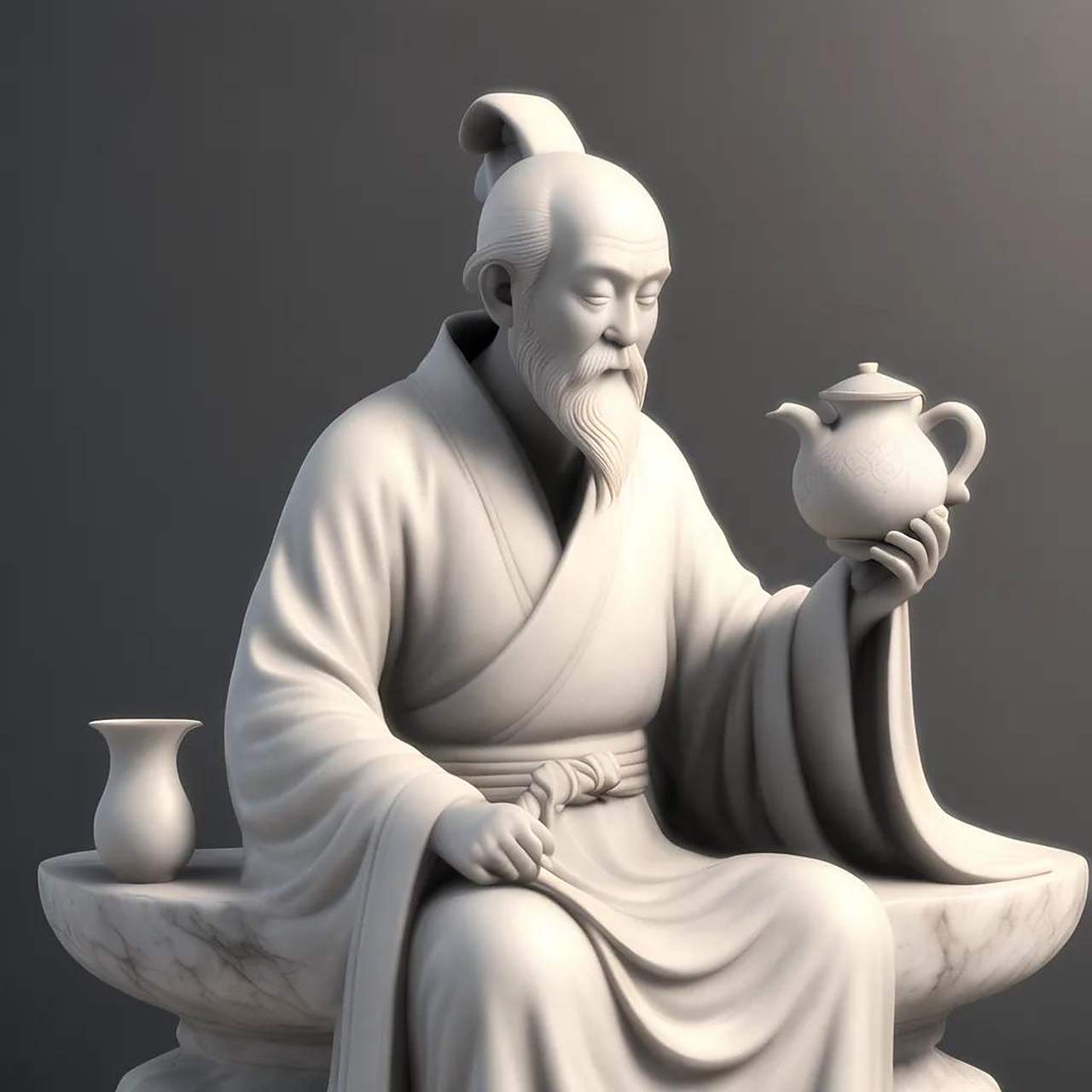 雕塑家赵玉昌用雕塑讲茶圣陆羽的小故事 陆羽是中国古代的一位茶圣,他