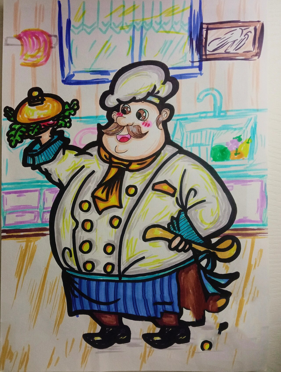 简笔画《厨师》