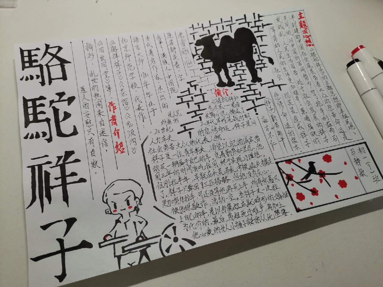 《骆驼祥子》手抄报