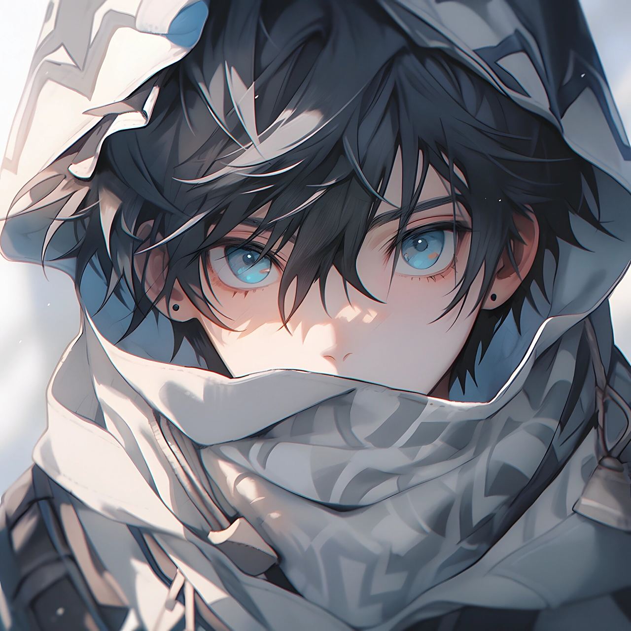 黑发蓝瞳动漫男主头像～难走就独行 留住心中小小的自己