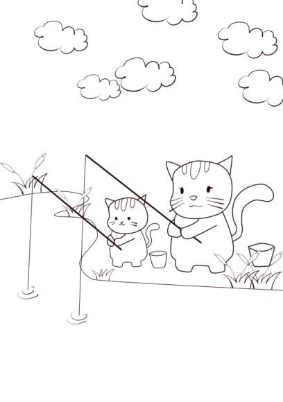 《小猫钓鱼》电子版绘本