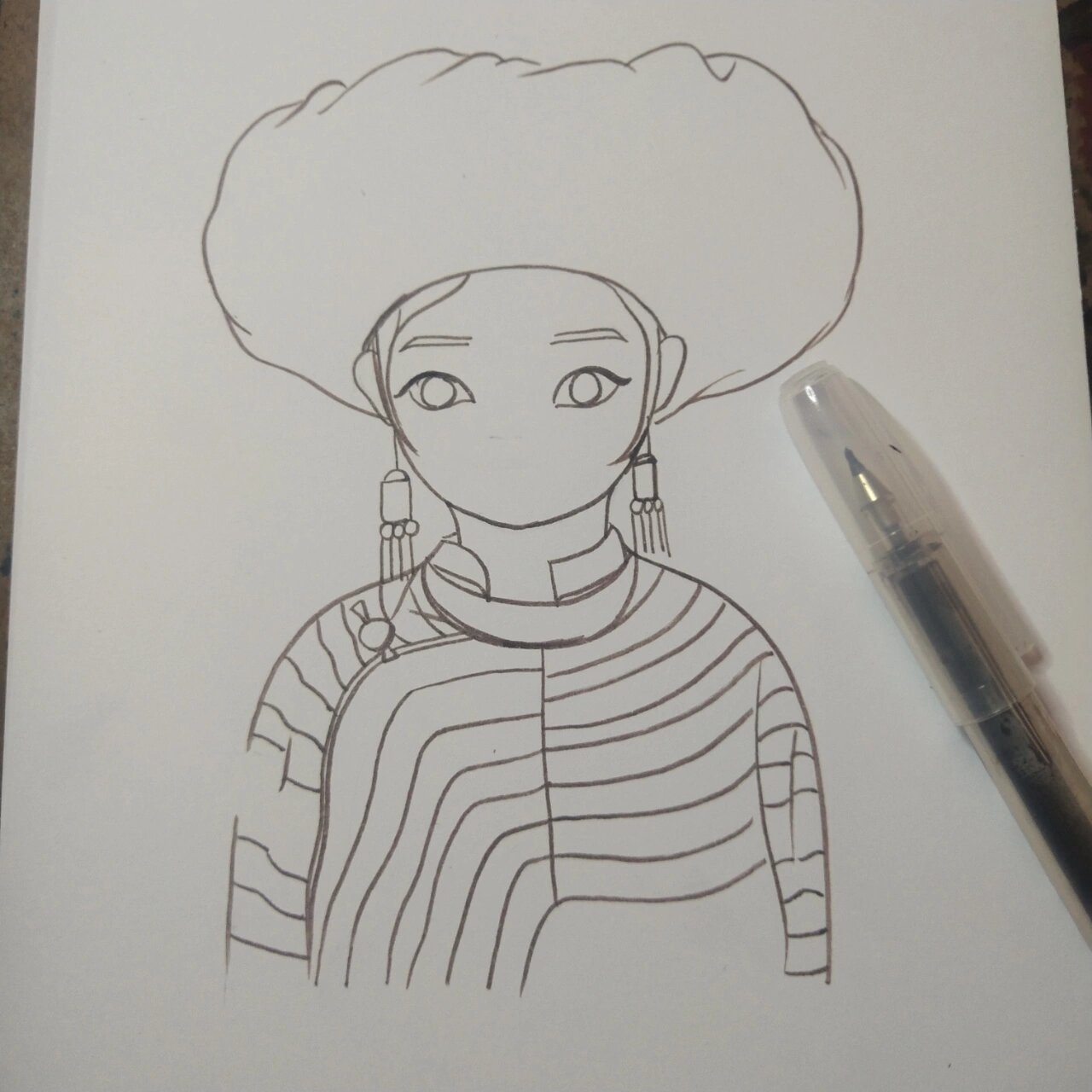 马克笔手绘:少数民族系列拉祜族(46/56) 马克笔手绘:禁商用二改,临摹