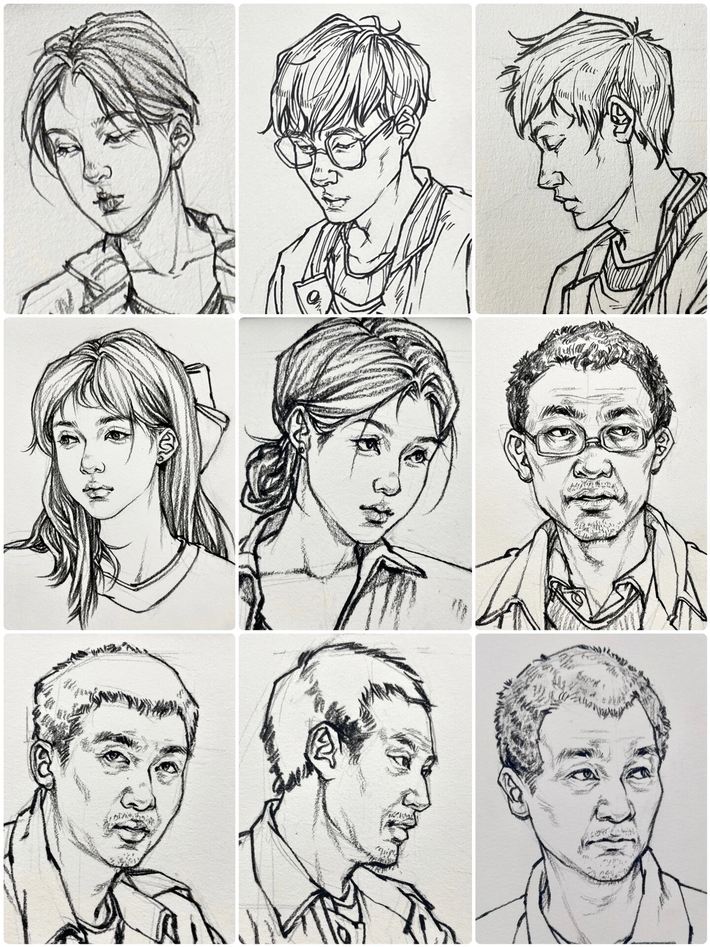 线性速写头部合集②