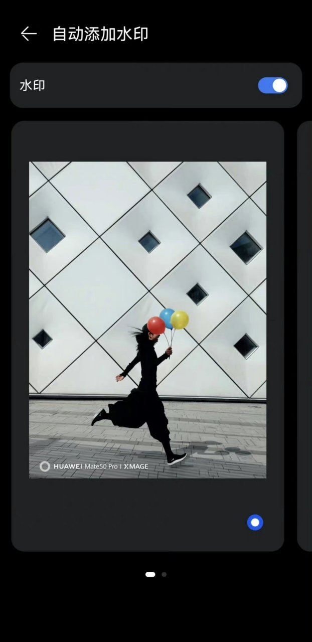 华为mate50提供了两种相机水印.