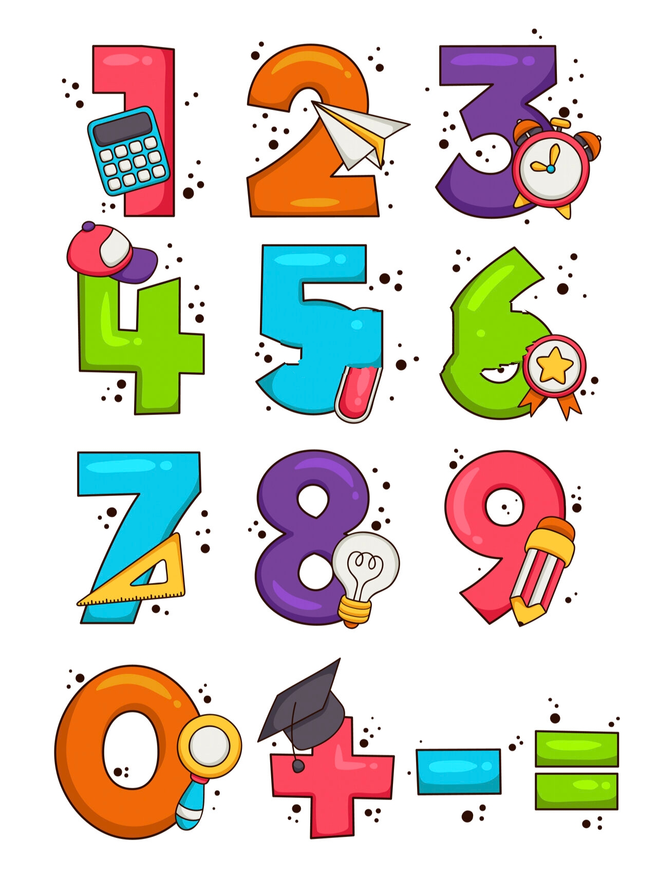 幼儿园环创 早教数学启蒙 卡通数字组图